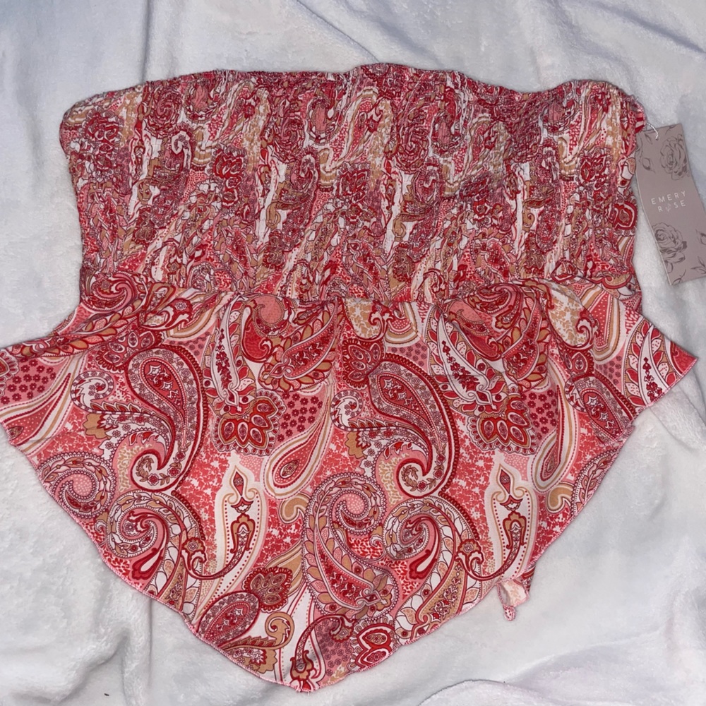 NWT| Emery Rose| Strapless Tie-back Top